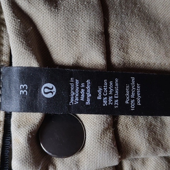 Lululemon Commission Pants Classic Earth Dye Pants Men 33x31 Khaki Tan M5ACMS - Picture 6 of 8